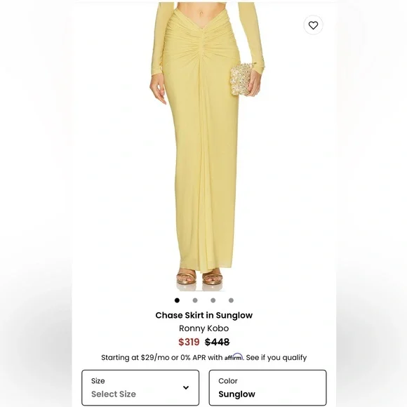 NWT RONNY KOBO CHASE SKIRT IN SUNGLOW - Picture 3 of 8